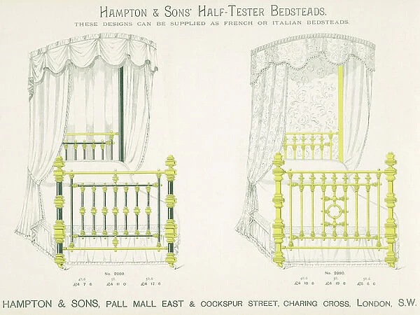 Half-Tester Bedsteads, from Hampton and Sons, 1902