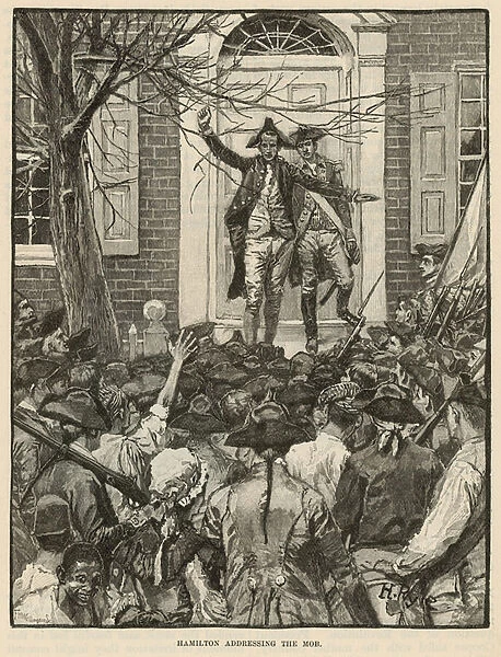 Hamilton addressing the mob (engraving)