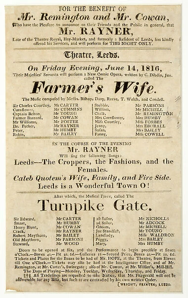 Handbill advertising a one-night-only performance by Mr