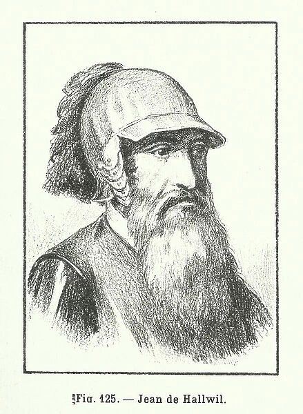 Hans von Hallwyl, Swiss military commander (engraving)