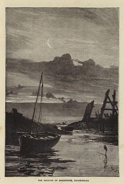 The Harbour of Ambleteuse, Pas-de-Calais (engraving)