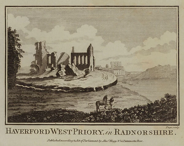 Haverford West Priory, in Radnorshire (engraving)