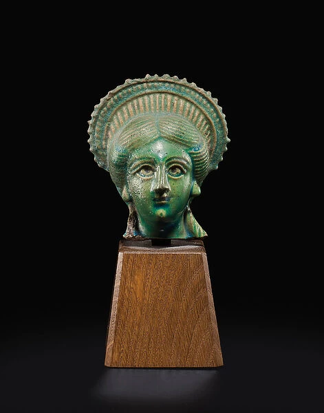 Head of Isis-Aphrodite, c. 1st - 2nd century AD (faience)