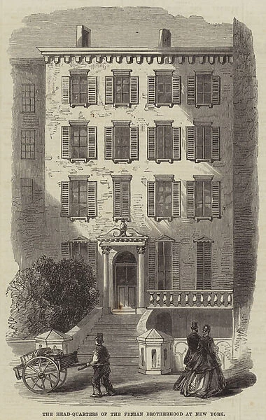 The Head-Quarters of the Fenian Brotherhood at New York (engraving)