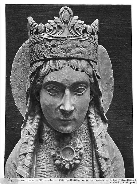 Head of St. Clotilda, from the Church Notre-Dame of Corbeil (plaster cast) (detail