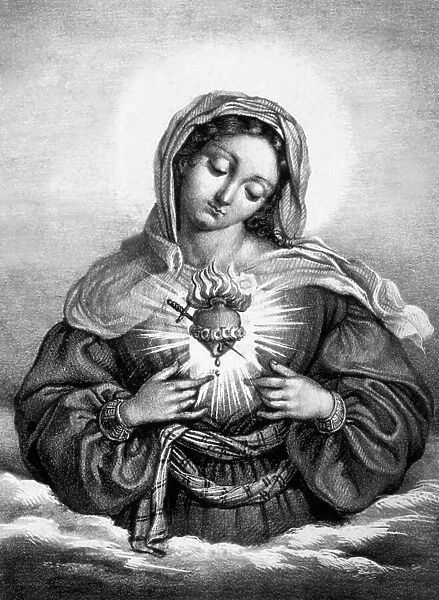 The heart of Mary, engraving, 1842