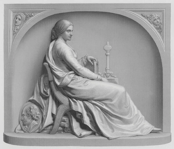 Helen Faucit, engraved by J Brown from the Alto-Relievo by J H Foley, RA (engraving)