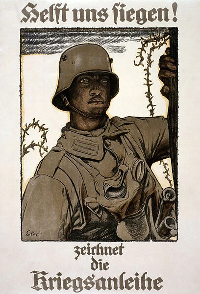 Help Us Triumph!, 1917 (colour litho)