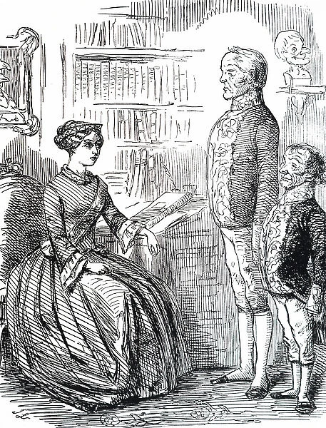 Henry John Temple, 3rd Viscount Palmerston handing Queen Victoria his resignation