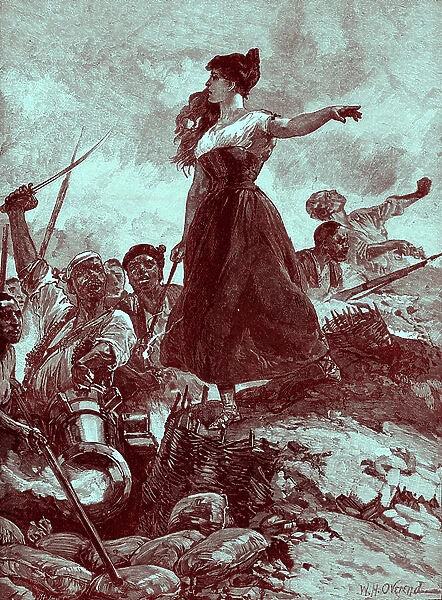 Heroism of the Maid of Saragossa, Spain, 1808