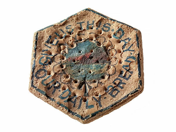 Hexagonal ship's biscuit, c.1890-1900 (flour)