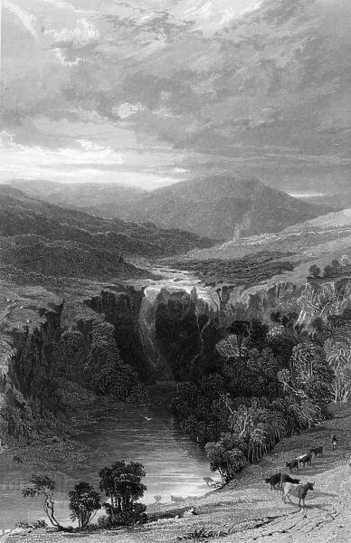 High Force by the Tees, Durham, engraved by S. Lacey after T. Allon, circa 1835