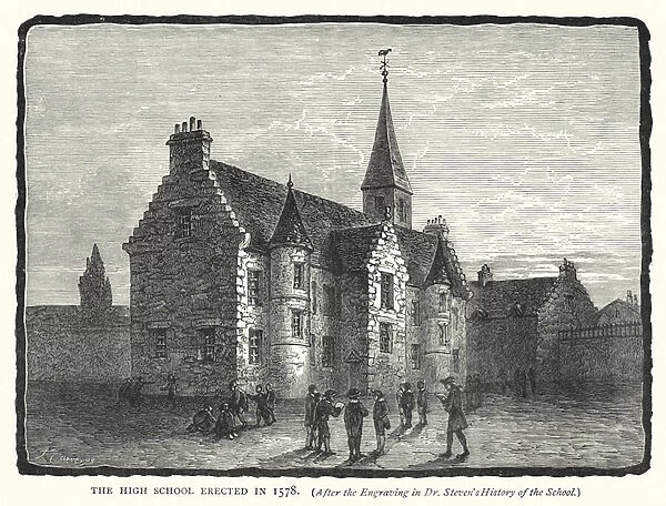 The High School erected in 1578 (engraving)