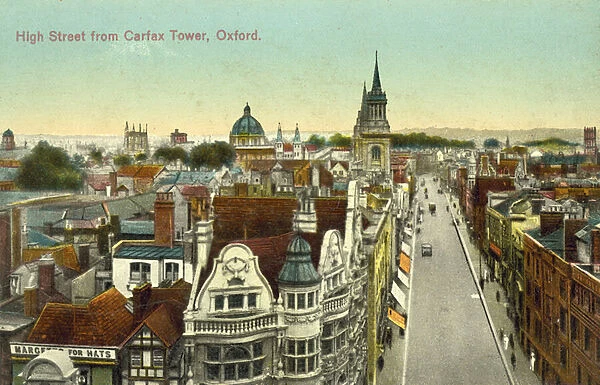 High Street from Carfax Tower, Oxford (colour photo)