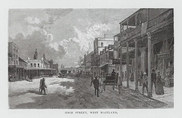 High Street, West Maitland (engraving)