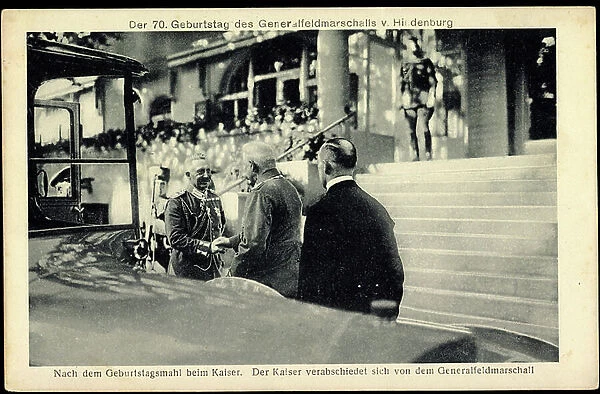 Hindenburg's 70th Birthday, Kaiser Wilhelm II, 1917 (postcard)