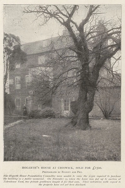 Hogarths House at Chiswick, sold for £1500 (b  /  w photo)