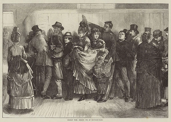Holiday Time, booking for an Excursion-Train (engraving)