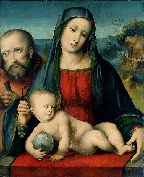 The Holy Family (oil on panel)