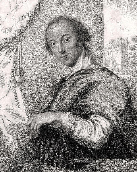 Horace Walpole, engraved by Bocquet, from A Catalogue of the Royal and Noble Authors