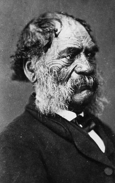 Hori Kingi Te Anaua, Leader of the Ngati Ruaka Tribe, c. 1860 (b  /  w photo)