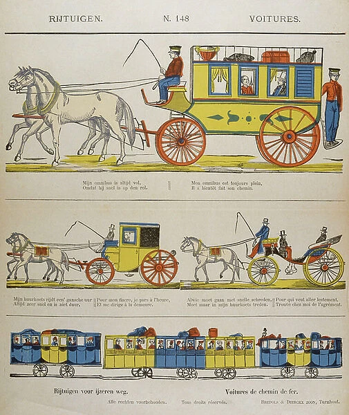 horse drawn transport and a train