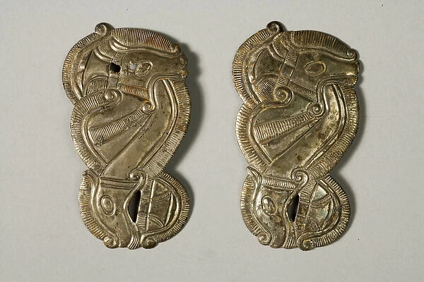 Horse harness plaques, late 4th-early 3rd century BC (silver)