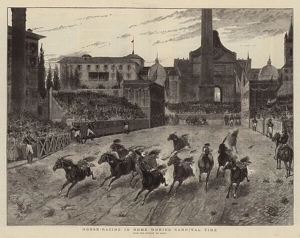 Horse-Racing in Rome during Carnival Time (engraving)