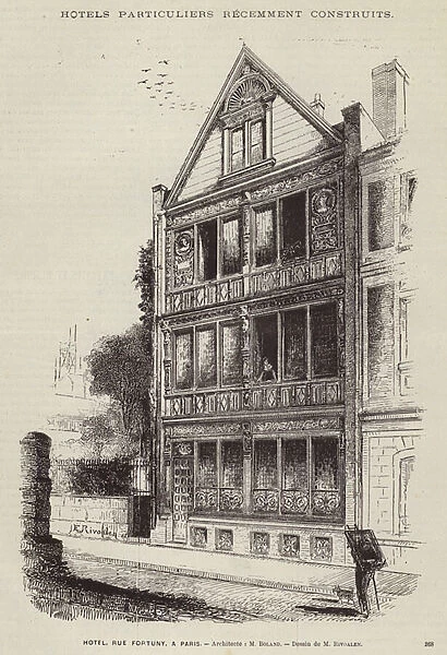 Hotel, Rue Fortuny, a Paris (engraving)