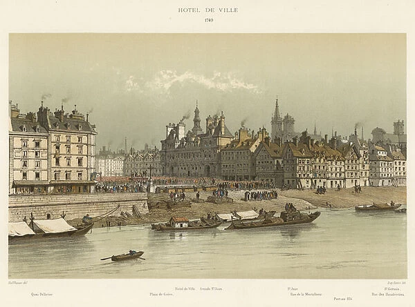 Hotel de Ville, 1740 (colour litho)