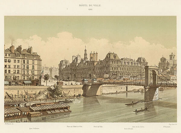 Hotel de Ville, 1842 (colour litho)
