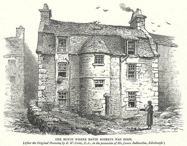 The House where David Roberts was born (engraving)