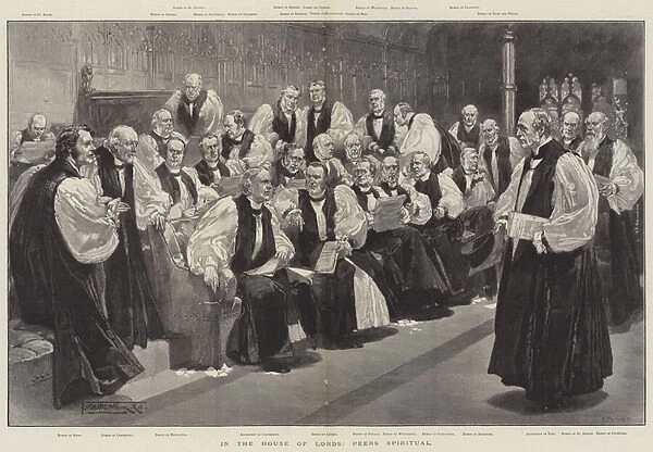In the House of Lords, Peers Spiritual (engraving)