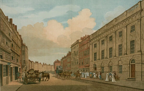 House occupied by the East India Company, Leadenhall Street, London, as refaced in 1726 (coloured engraving)