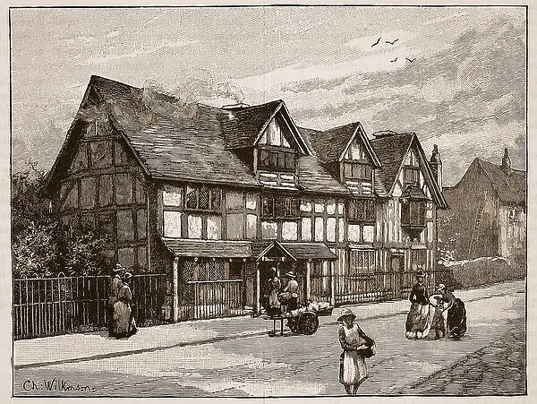 The house at Stratford-on-Avon, where Shakespeare was born