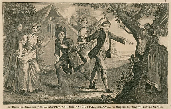 The humorous diversion of the country play at blindmans buff (engraving)