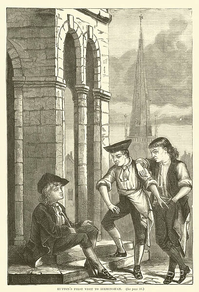Huttons first visit to Birmingham (engraving)