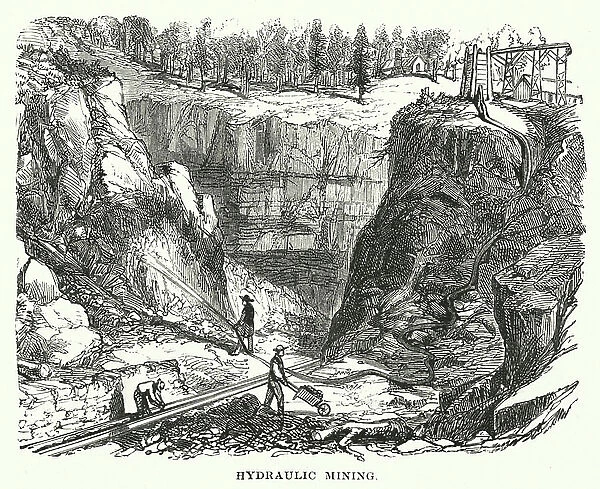 Hydraulic mining (engraving)