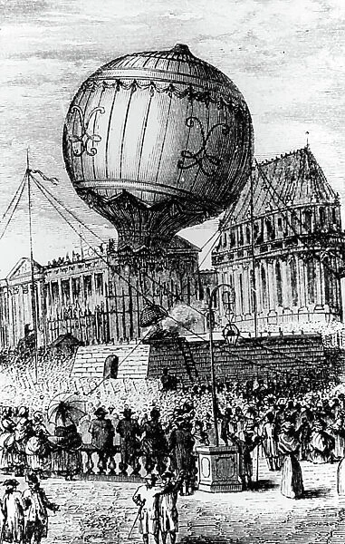 The Hydrogen Balloon designed by the Montgolfier Brothers