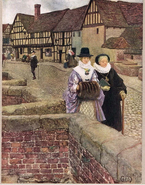 I did but see her passing by and yes I love her till I die, illustration from The Book of Old English Songs and Ballads, published by Hodder and Stoughton, c. 1910 (colour litho)