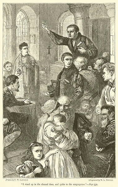 'I stood up in the chancel door, and spake to the congregation'(engraving)