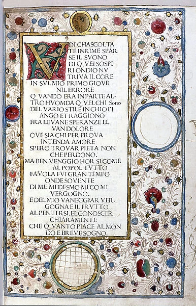 Il Canzoniere de Petrarch or F'rancesco Petrarca (1304 - 1374), Padua 1493