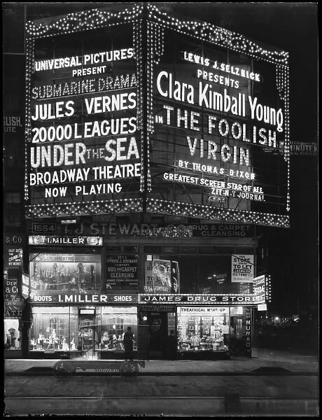 Illuminated marquee for 20, 000 Leagues Under the Sea and
