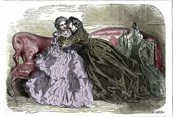 Illustration for Au bonheur des dames written by Emile Zola, 19th century, edition 1906 (engraving)