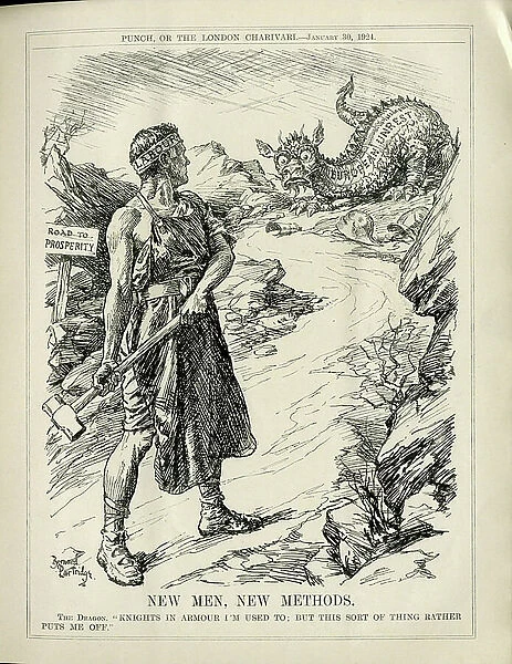 Illustration by Bernard Partridge (1861-1945) in Punch, 30 / 01 / 24 - Europe, English language, Labour Party, Foreign press - Dragon