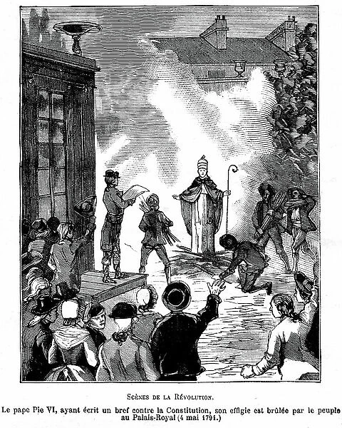 Illustration of the book by Leo Taxil and J. Vindex 'Marat ou les heros de la revolution', Librairie anti-clerical (anti-clerical, anticlerical) 1883 - Revolution Francaise - On May 4, 1791 at the Royal Palace