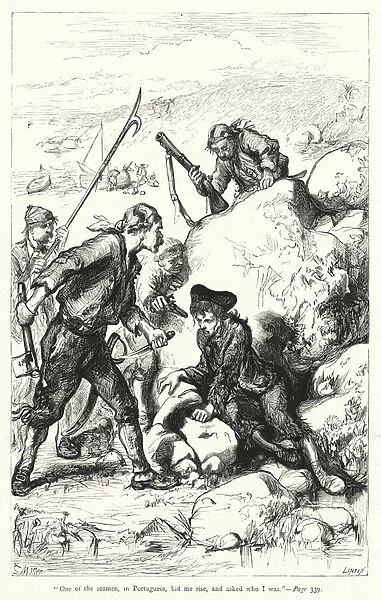 Illustration for Gullivers Travels by Jonathan Swift (engraving)