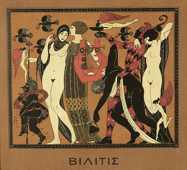 Illustration from Les Chansons de Bilitis, by Pierre Louys, pub. 1922 (pochoir print)