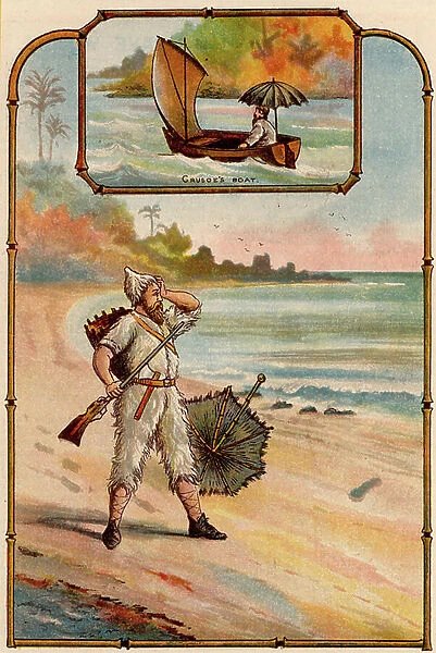 Illustration for Robinson Crusoe, c.1900 (print)