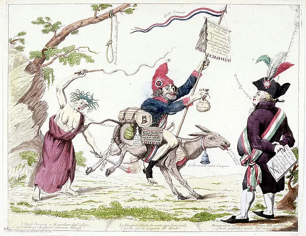 Illustration satirising aspects of class divide during the French Revolution 1795